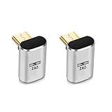 USB4.0 Type-C 変換アダプター 方向変換 アダプタ 【上下 90° ミドルベント 2個】 PD 100W 5A 急速充電 40Gbps 高速データ転送 8K@60Hz 映像出力 L字 L型 オス メス USB C コネクター Thunderbolt 3、Mac Book 、Nintendo Switch、Sam sungなどのType-C デバイスに対応 cone-011-2set