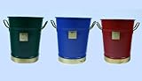 英国エデンオリジナル　vase (フラワーベース・花用バケツ・花用ばけつ)　トリム付きカラー　M (グリーン)