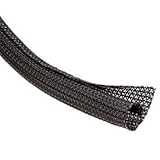 Braided Sleeving、25 ft。、ブラック