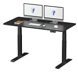 FLEXISPOT スタンディングデスク メーカー5年保証 電動式昇降デスク 高さ調節 パソコンデスク E7セット (フレーム(黒)+天板(ブラック), 140×70cm)