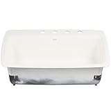 KohlerケープDory差し込み式鋳鉄33 in。4-holeシングルボウルキッチンシンクinホワイト