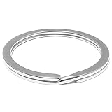 [UNI STONE] 【1個】ステンレス ダブルリング 二重リング 平キーリング 接続金具 アクセサリーパーツ 外径 35mm (35mm)