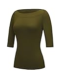 Regna X [ re-stock ] LoveコーティングレディースボートネックソフトストレッチTシャツトッププラスサイズ使用可能 US サイズ: 4L