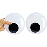 目玉シール180mm超大 2個セット 動く 目玉 シール手芸 目玉ドールアイ 動眼 黒目 貼り付け 手作り DIY 材料 ドールメイキング アクセサリー クラフト 手芸パーツ