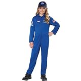 [SCLYX] nasa 服 キッズ キャップ付き 宇宙飛行士仕事服 宇宙飛行士制服 オーバーオール作業着 キッズ つなぎ作業服 ハロウィンコスチューム キッズコスチューム 仕事なりきり 女の子 男の子 男女共用 ユニセックス ハロウィンコスプレ 幼稚園コスプレ イベントコスプレ＃22130 (S)