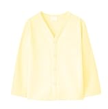 Plus Nao(プラスナオ) 子供用 カーディガン Ｖネック 長袖 シンプル 無地 男の子 女の子 キッズ ジュニア 100 110 120 130 140 150 160 ライトイエロー 100