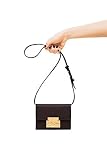 Subella London Black Leather GOLD LOCK mini crossover signature lock detachable shoulder strap SAYA 