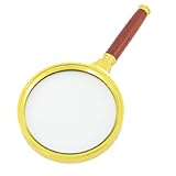 uxcell　拡大鏡　虫眼鏡　10X　直径90mm　光学レンズ　ローズウッドハンドル