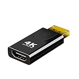 DisplayPort→HDMI変換プラグ dp→hdmi DisplayPortオス 4K HDMIメス 変換アダプター (HDMI1.4, ブラック)