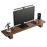 loyfreeyo モニター台 卓上 木製 デスクシェルフ パソコン台 PCラック プリンタ台 ディスプレイ 台 pc台ノートパソコン 台 机上台 モニタースタンド キーボード収納 ノートパソコンスタンド 卓上収納 整理 (くるみ色,60cm)