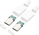 オーディオファン USBコネクタ USB-C オス USB type-C 自作コネクタ DIY USB2.0 自作部品 ホワイト