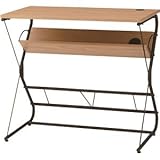 ハック デスク(棚収納付きデスク) スチール 幅80cm×奥行45cm×高さ72cm PT-901BK ブラック (黒)