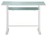 カウンターテーブル ハイテーブル ガラステーブル ガラス テーブル/ホワイト