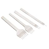 HEALIFTY 4本の5ミリメートルDIYのプロングのダイヤモンドチゼルレザークラフトツールの穴パンチツールセットキット