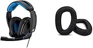 EPOS ゲーミングヘッドセット GSP 300 有線 密閉型 ノイズキャンセリング マイク付き + EPOS/Sennheiser 及びゼンハイザー GSP 300シリーズ用イヤーパッド GSA 301