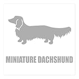 エブリーペット シルエットステッカー ミニチュアダックスフンド シルバー 13cm 横向き ds-6a