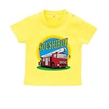 BabyChips 消防車(名入れ半袖ベビーTシャツ) 150 イエロー