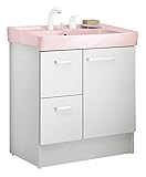 LIXIL(リクシル) INAX 洗面化粧台 D7シリーズ 間口750 片引出タイプ ピンク 凍結防止水抜き仕様 D7H4-755SYN1-W/VP1P