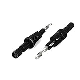 uxcell 皿取りドリルビット 六角シャン ブラック　シルバートーン　皿取りドリルビット2個入り