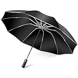 折りたたみ傘 ワンタッチ自動開閉 【逆戻り防止安全式 反射テープ付き】 メンズ傘 大きい 10本骨 丈夫 耐風撥水 折り畳み傘 梅雨対策 豪