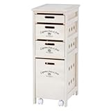 キッチンストッカー(キッチン収納/キッチンワゴン) 木製 4段 幅30cm キャスター付き引き出し MUD-6906WS ウォッシュホワイト(白)【代引不可】 生活用品 インテリア 雑貨 インテリア 家具 収納家具 その他の収納家具 [並行