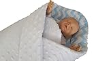 BlueberryShop Reversible Dot Popcorn Minky Fleece Cotton Swaddle Wrap Blanket Sleeping Bag for Newbo