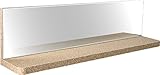 壁掛け棚 ミラー付き エルシェルフ2 抽象柄・マッド系シリーズ 石膏ボード専用取り付け金具付き 幅45cmX奥行13cm(コルクスタイル)