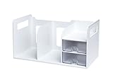 ブックスタンド with 引き出し,ブックシェルフ, 本棚 ハンドル Bookrack White Bookshelf Office Bookcase Home Book Stand 並行輸入 42300