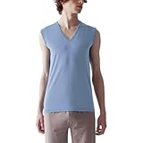 [グンゼ] アセドロン ソフトストレッチタイプ Ｖネツクスリ-ブレスシヤツ ベア天竺素材 MCA618 メンズ ジーンズブルー L