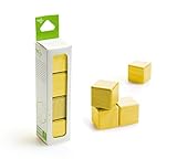 4 Piece Tegu Magnetic Wooden Block Cube Set, Yellow [並行輸入品]