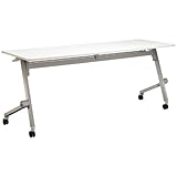 LION 「デリカ」フラップテーブル&lt;クルーク&gt; QL-1845R-W 天板:ホワイト/本体:シルバー / 42105