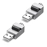 PENGLIN 4個 USB 2.0オス-5ピンネジ端子コネクタ USB 2.0メス-5ピンネジ端子台 USBコネクタ オス メス データ転送 はんだ付け不要 コンバーターアダプター 5V 2A