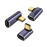 USB4.0 Type C 変換 アダプター L字 L型 左右 90° 曲げ3種類セット 40Gbps高速転送 PD 100W/5A急速充電 8K@60Hz映像出力 type c L型変換アダプター type-c 90度 オス メス USB C コネクター スリムデザイン Thunderbolt 3、Mac Book Pro、SwitchなどのType Cに対応