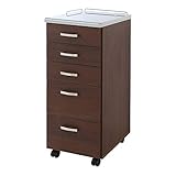 充英アート STM-35SB ブラウン ステンレストップ メディカルワゴン (幅35cm)