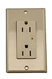 Leviton 5280-GY 15-Amp, 125-Volt, Decora Plus Duplex Receptacle, Straight Blade, Industrial Grade, S
