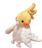 [lulubelle]オウムハンドパペット インコ ぬいぐるみ もふもふ 手人形 教育用 20cm (ホワイト)
