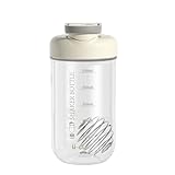 Ergugos プロテインシェイカー シェーカーボトル 750ml 水位目盛付き ボール付 BPAフリー 耐熱 食洗機対応 漏れ防止 匂い防止 持ち運び便利 男女兼用 おしゃれ トレーニング、フィットネス、運動、ジム、アアウトドア、家庭、オフィス、寮に適用 (ベージュ)