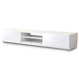 DORIS ドリス テレビ台 ローボード 幅180cm 前面鏡面仕上げ 65型 組立式 ホワイト ルクス180 【13340】