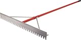 MARSHALLTOWN The Premier Line RED700109 32-Inch Plain Braced Magnesium Lute Rake with 7-Foot Handle 