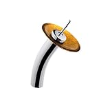 Vigoシングルハンドルウォーターフォール浴室蛇口with液体ゴールドガラスディスク VG03002CH019 1