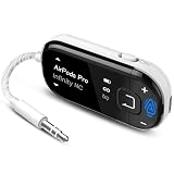 Avantree Voyager - 最新Auracast & Bluetooth 5.4 トランスミッター 飛行機用 OLEDディスプレイ搭載 aptX Adaptive対応 Qualcommチップ搭載 AirPods/ワイヤレスヘッドフォン/イヤホン向け Bluetoothオーディオトランスミッタ 3.5mm AUXジャックアダプター付属 旅行/ジム/パソコンに最適