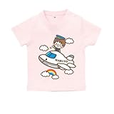 BabyChips ちいさなパイロット(名入れ半袖ベビーTシャツ) 160 ライトピンク