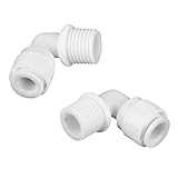 浄水器フィルタ用 L型ホース継手　　ホース接続コネクター　1/4"(6.5mm)ホース、1/4"(12mm)ネジ対応　 10個セット