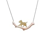 子犬 の散歩 ペンダント 夜光貝 & 桃色珊瑚