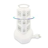 Power Strip Surge Protector Power - Auto Beyond Tower Power Strip 11 Outlets,2 USB Ports,6.5ft(2M) E