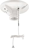 Eaton S865W-SP-L 660-Watt, 250-Volt Two Piece Plastic Ceiling Receptacle Lamp Holder with Pull Chain
