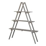 ウッド 棚 はしご ３段 シェルフ 作業台 / エストウッド / 木製 / ガーデニング / エクステリア / 北欧 【 グレー 】