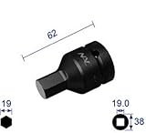 ナック　ヘキサゴンレンチソケット　差込角１９．０ｘ対辺１９ｍｍ