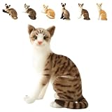 TAKEYシャム猫 ぬいぐるみ ショートヘア 猫 リアルなぬいぐるみ 猫のぬいぐるみ 子供へのギフト (B:25cm,トラ猫)