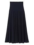 Angeliebe エンジェリーベ マタニティ 産前 産後 対応 フィット フレア ロング スカート 妊婦服 S 〜 M ネイビー 20786 20786401